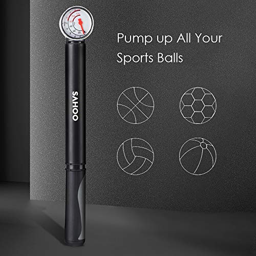 Fdrirect Mini bomba de bicicleta Bomba de chão de bicicleta portátil com manômetro 100PSI e pé estab
