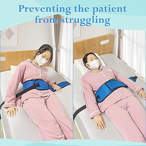 Medical Restraints for Bed Elderly Fall Prevention Devices Hospital Bed Restraints Dementia Patient Waist Control Belt Beds Guard Safety Belt for Seniors Beds Assistance Adjustable Roll Straps (Blue) 3 Medical Restraints for Bed Elderly Fall Prevention Devices Hospital Bed Restraints Dementia Patient Waist Control Belt Beds Guard Safety Belt for Seniors Beds Assistance Adjustable Roll Straps (Blue) - Image 4