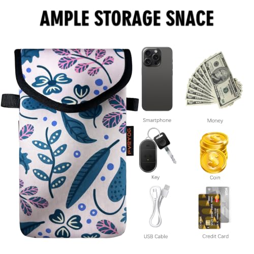 Image of Neoprene Phone Sleeve Pouch Case Bag for Men Women w /Crossbody Strap /Neck Lanyard for iPhone 17 /16 /15 /14 Pro Max, Samsung S25,Pixel 10