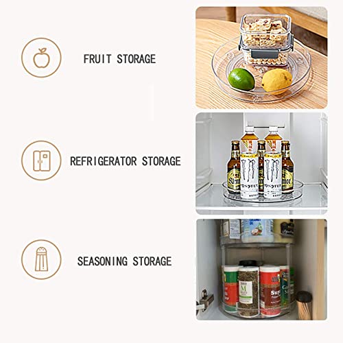 Roninkier Clear Lazy Susan Organizer, Turntable Organizers And Storage For Kitchen, Bathroom, Office, Bedroom, Living Room, 2-Pack 9-Inch And 1-Pack 9-Inch 2-Tier #TOP5