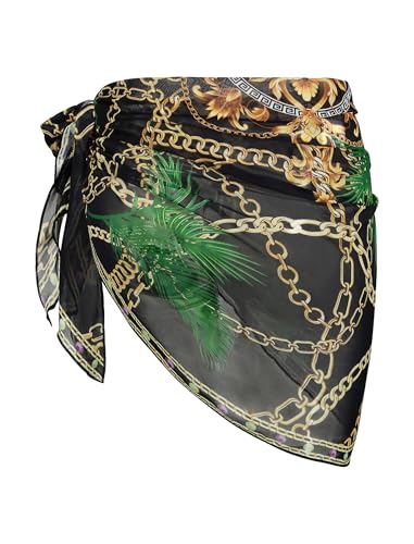 Image of ZAFUL Boho Beach Cover Ups for Women Sarong Coverups Sheer Bikini Chiffon Wraps Skirts for Swimwear