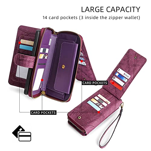 Funda tipo cartera para iPhone que evita pérdidas con tarjetero de cremallera 2