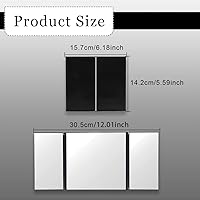 Vista 2 de Espejo de visera de automóvil, espejo de tocador para automóvil, espejo de tocador plegable universal de viaje, accesorios de espejo retrovisor