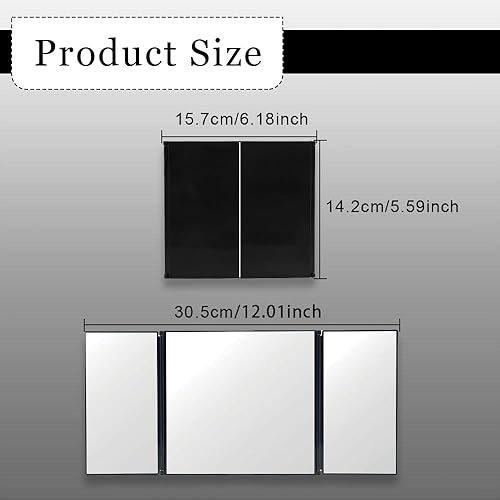 Miniatura 2 de Espejo de visera de automóvil, espejo de tocador para automóvil, espejo de tocador plegable universal de viaje, accesorios de espejo retrovisor,