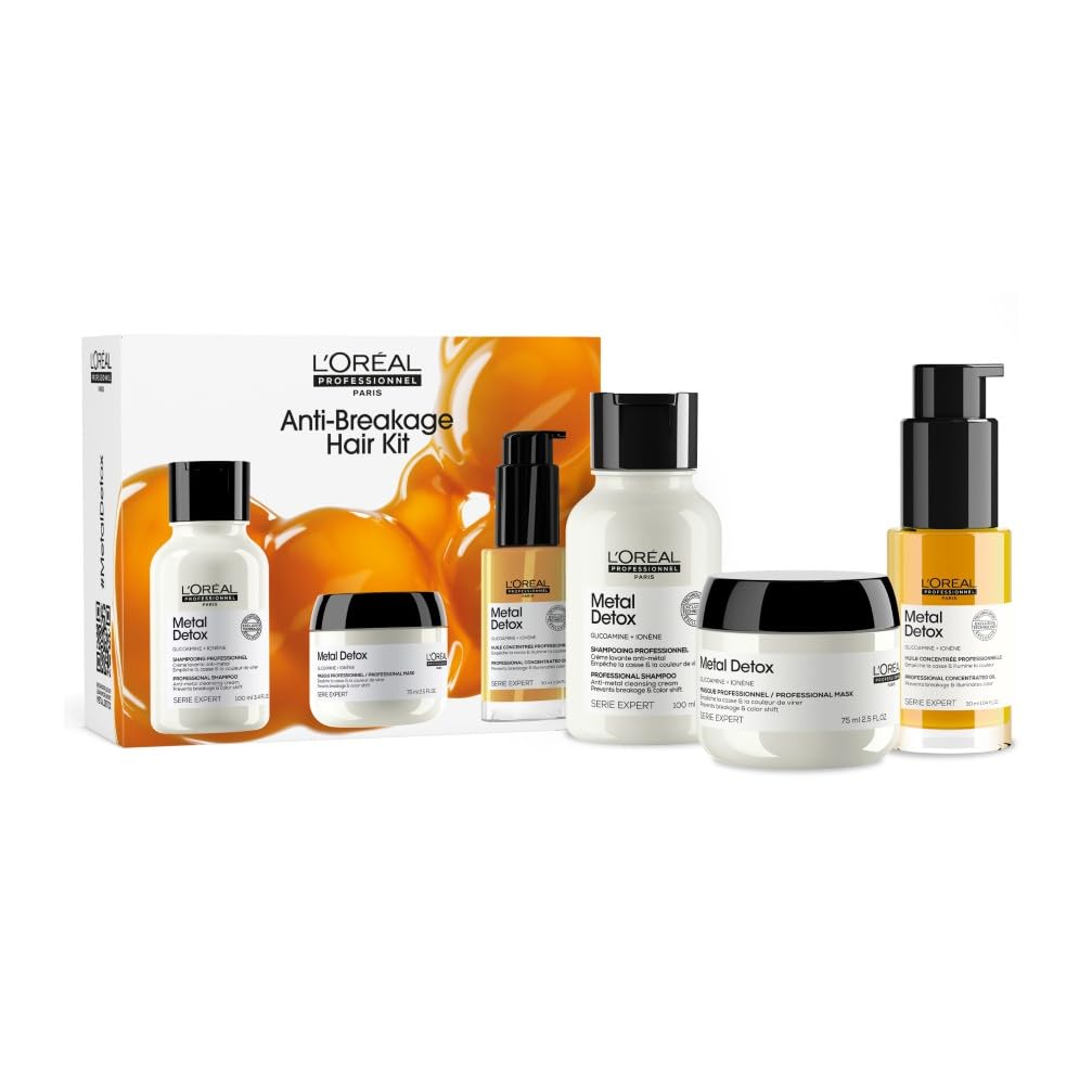 L'OREAL PROFESSIONEL - Metal Detox - Cheveux Secs, Abîmés et Cassants - Jusqu’à 100h d’Hydratation et -97% de Casse - Cheveux Raides à Bouclés, Colorés ou Naturels