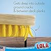 LOLA Deck Scrub Brush Outdoor Broom, Durable Bristles Remove Dirt, Grime, Grout, Leaves, Snow on Patios, Decks, Wet or Dry, 1 Count
