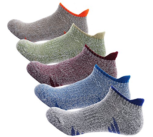 ZAKASA Paquete de 5 hombres No Show Cushioned Confort Running Hiking Calcetines de corte bajo Athletic Tamaño EU 38-44