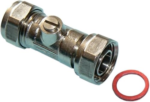 hep® 15mm Service Valve Straight 1/2" Inc. Washer Chrome Isolation Valve