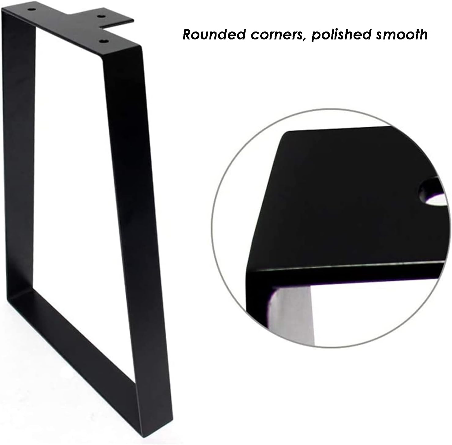 16” Metal Table Legs, 2pcs Rustic Coffee Table Legs, Heavy Duty Bench Chair Legs Furniture TV Console Desk Legs, 300lbs Load Capacity (Black 15.74in/40cm)