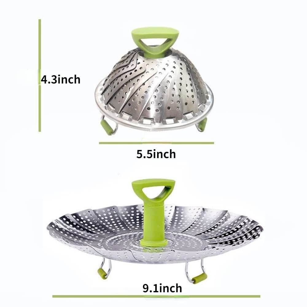 BeyondNice Collapsible Colander, Silicone Food Strainer, Vegetable and Fruit Can Foldable Strainer Colander Dishwasher, Multifuntional New Utensil, Fruit and Vegetable Basket (Stainless Steel)
