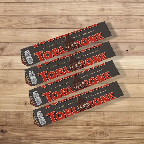 Image of COCOCART Toblerone Chocolate Bar,Enjoy Toblerone,The Iconic Triangular Chocolate From Switzerland (Pack Of 4,Dark),100 Gram