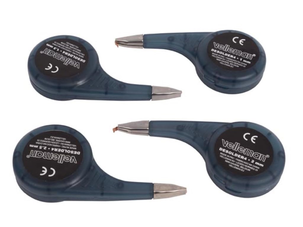 Tresse à dessouder Velleman lot de 4 bobines de 150 cm pour une absorption rapide de l'étain