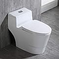WOODBRIDGE T-0018/B-0735 Dual Flush Elongated One Piece Soft Closing Seat, Comfort Height, White T-0018/B0735, Modern Toilet