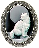 Yspace Floral Pin Brooch Antique Brass Flower Decor Fashion Cameo Jewelry Pouch for Gift (Pure Moon