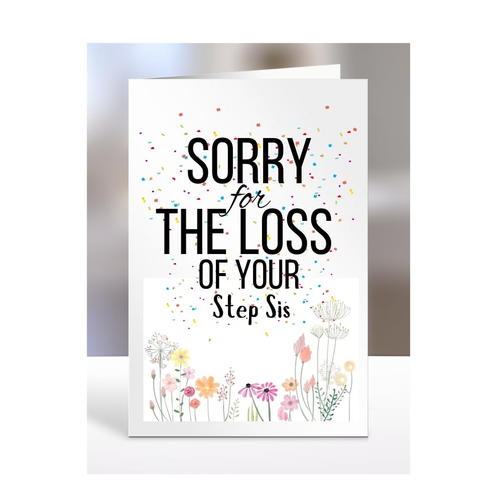 Sorry for your loss Step Sis card gifts, men, women, presents for Christmas, female, male, I am, I'm, so, Sympathy, Bereavement, Condolence, Funeral, A5-180_200 โ image 1