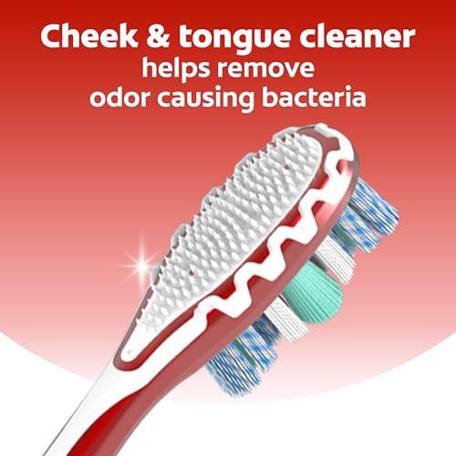 Colgate 360 Optic White Advanced Whitening Toothbrush, Adult Medium Toothbrush with Whitening Cups, Helps Whiten Teeth and Removes Odor Causing Bacteria, 2 Pack - Image 6