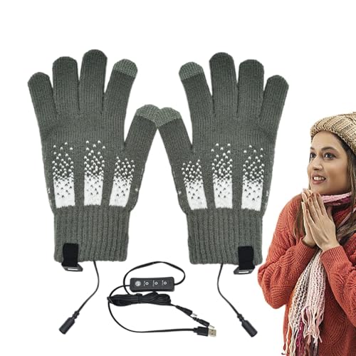 Bohany Guantes Térmicos,Guantes Térmicos para Hombres | Guantes de Ciclismo cálidos de Invierno USB | Guantes Térmicos de Esquí de 3 Niveles, Guantes Térmicos con Pantalla Táctil de Invierno