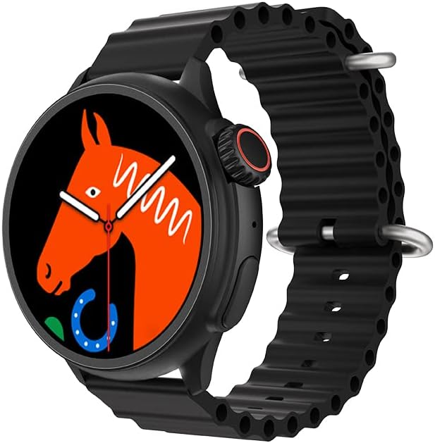 Generic HW3 Ultra Max Smartwatch, black with a round screen and a black silicone band.