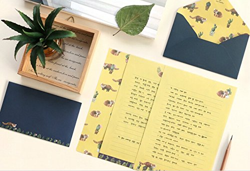 Imagicoo 32 Lovely Cute Writing Stationery Paper Letter Set With 16 Envelope + 1 Sheet Label Seal Sticker (Style-11(8.3X5.8)) #TOP1