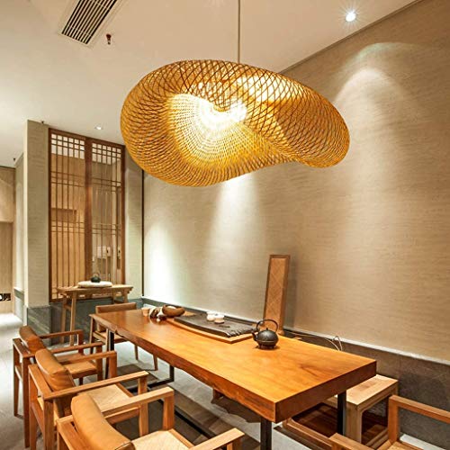 Lustre suspension rotin e27 pour éclairer chaleureusement un restaurant