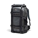 Lowepro Pro Trekker BP 650 AW II, Outdoor Camera Backpack with Recycled Fabric, Fits 800mm lenses, Weatherproof Cover, Mirrorless/DSLR Camera Case, Black/Dark Grey, Coated Main Fabric, Sealed Zippers