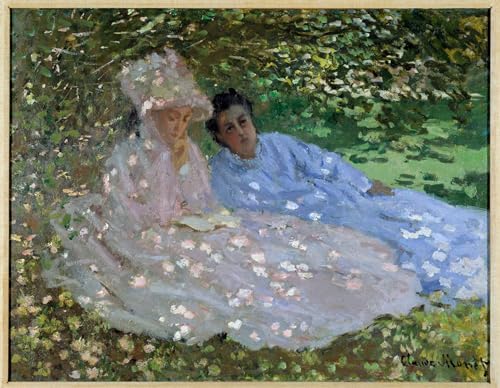 Peinture sur Toile Mme Monet au Jardin pour une Ambiance de Chambre Douce
