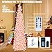 HMASYO 6 FT Pop Up Tinsel Christmas Tree with 100 LED Timer Lights & Remote, Pink Collapsible Artificial Pencil Tree with Snowflake Ornaments Xmas Decoration for Home, Office, Party, USB Powered