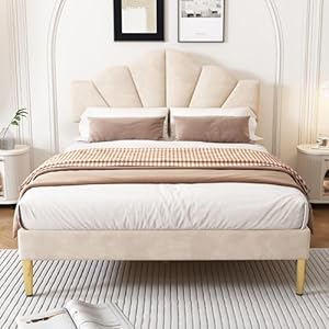 Moimhear Polsterbett 140x190cm Doppelbett Beige