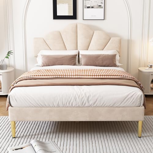 Moimhear Polsterbett 140x190cm Doppelbett Beige