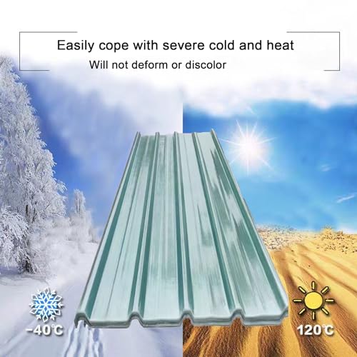Pannelli Tetto Trasparente,Fogli Pretagliati di Vetroresina 1.2 Mm,Lastra Grecata Capacità di Carico Massima 60 Kg,Pannelli Grecati per Tetto,Pannello Isolante Protezione Uv (0.9x0.8m/35x31in) - 3