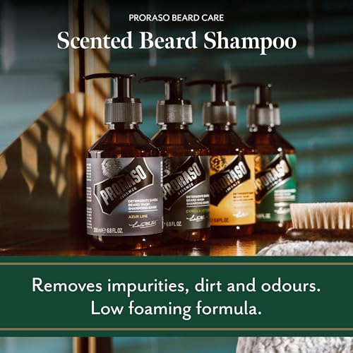Proraso Beard Wash Azur Lime, 200ml, Fresh Scented Beard Shampoo Softens, Conditions, Cleanses and Gently Removes Impurities & Odours, Made in Italy - Image 4