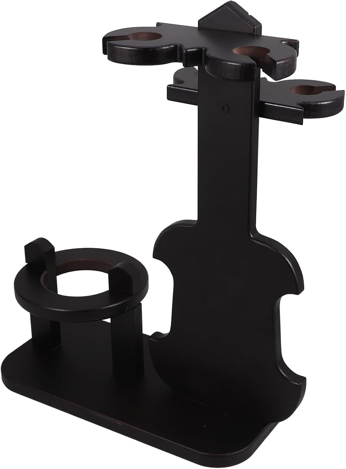 Milisten Wooden Wine Bottle Rack and Glass Holder Vintage Violin Shape Tabletop Wine Storage Organizer for Home Bar Cabinet Countertop