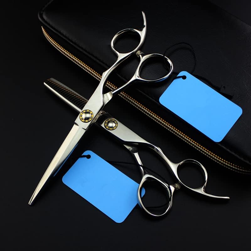 Hair Cutting Scissors 6 Inch Professional Japan 440c Steel Bearing Haircut Thinning Barber Shears Hairdresser Set(Set)