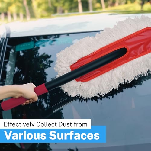 Image of S.M. Arnold Ultra-Soft Microfiber Vehicle Duster - Ideal for Cars, Trucks, RVs, Boats, 25-Inch Long, Gentle on All Surfaces, Durable, Easy to Use, Includes Handy Storage Pouch for Efficient Cleaning