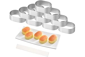 10PCS Silver Oval Aluminum Alloy Semi-Cooked Cheese Molds and 100PCS Cake Side Liner Papers