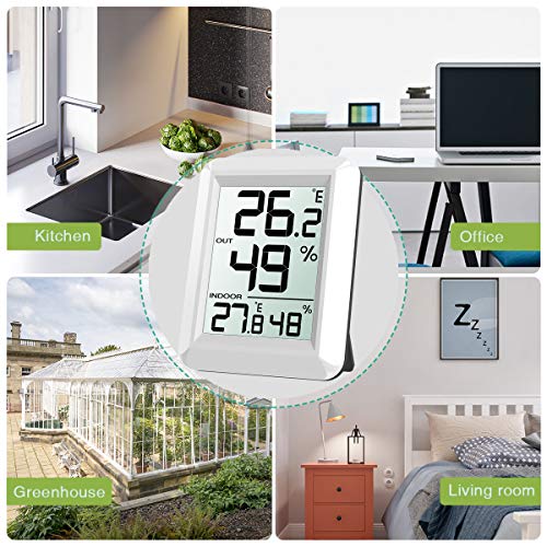 Keekit Indoor Outdoor Thermometer, Temperature Humidity Monitor With Wireless Sensor, Digital Hygrometer Gauge With Lcd Screen, ℃/℉ Switch For Home, Office, Bedroom, Baby Room, Kitchen #TOP6