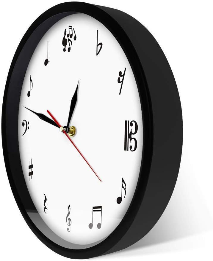 Orologio da parete musicale, motivo chiave di violino, orologio decorativo con note musicali, per musicisti e cantanti, arte da parete per casa e studio, cornice non inclusa