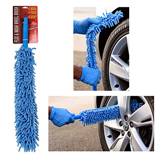 Extra Reach Flexible Microfibre Noodle Car Alloy Wheel Cleaner Brush