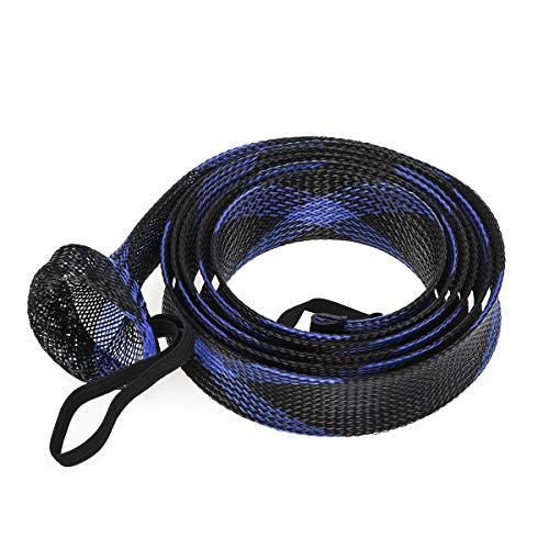 Capaci Fishing Rod Sleeve Braided Mesh Rod Protector Fishing Rod Sock Cover Pole Glove Tools 10 Pcs (10Pcs 5Color With Strap) #TOP4