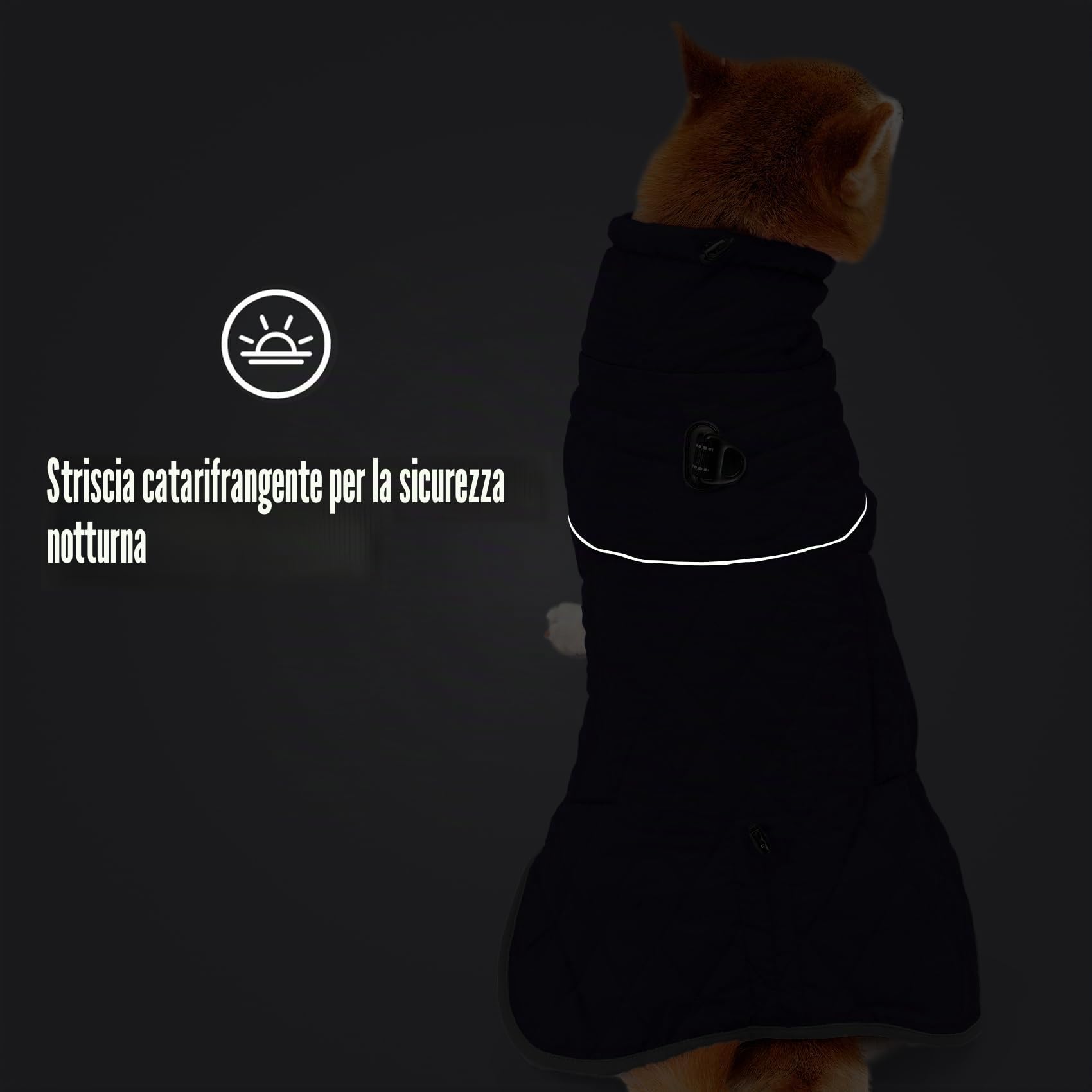 HEYWEAN Caldo cappotto per cani impermeabile Giacca invernale foderata in pile riflettente con D-Ring Cappotti e giubbotti per cani taglia piccola media grande vestiti per cani cappotto cane invernale