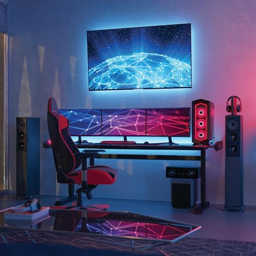 Feit Electric Smart Light Strip 16FT, Ultrathin RGBW Color Chasing LED Light Strip, 2.4GHz Wi-Fi Enabled, Works with Alexa and Google Home Assistant, Remote Control, (0.4in x 192in) TAPE192/CHASE/AG by Feit Electric - Image 6