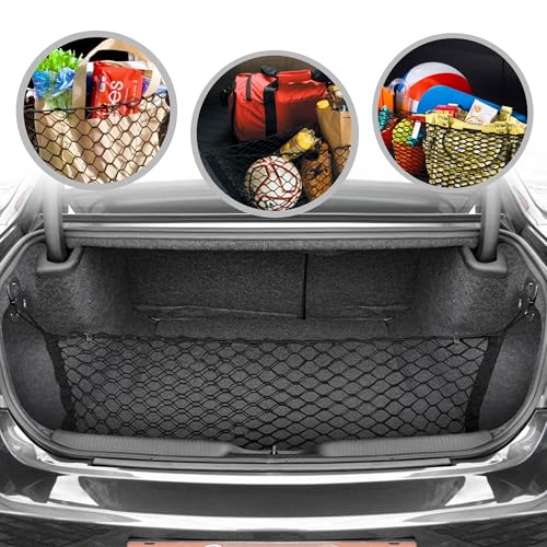 Envelope Style Automotive Elastic Trunk Mesh Cargo Net for Dodge Charger 2011-2024 - Premium Trunk Organizers and Storage - Luggage Net for Sedan - Best Car Organizer for Dodge Charger