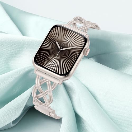 Image of TOYOUTHS Dressy Bracelet Compatible with Apple Watch Bands 38 /40 /41 /42 /44 /45 /46 /49mm Women, Celtic Stainless Steel Metal Fancy Nice Pretty Strap for iWatch Series 11 10 9 8 7 6 5 4 Ultra /SE 3 2 1