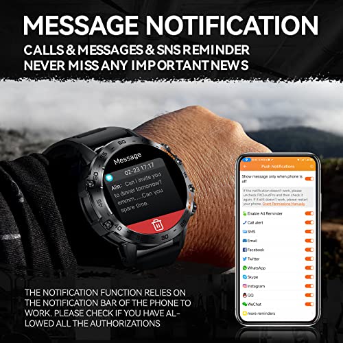 Military Smart Watch For Men Make/Answer Calls Rugged Tactical Smartwatch Compatible With Android Iphone Samsung 1.39" Hd Screen Heart Rate Sleep Monitor Watch 108 Sports Modes Fitness Tracker #TOP5