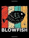  Blowfish: Vintage Retro Blowfish Silhouette notebook journal 8.5x11 size 120 pages