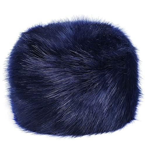 Old DIrd Winter Warm Faux Fur Hat Comfortable Faux Fur Warm Cap Fluffy Fur Casual Style Hat Navy