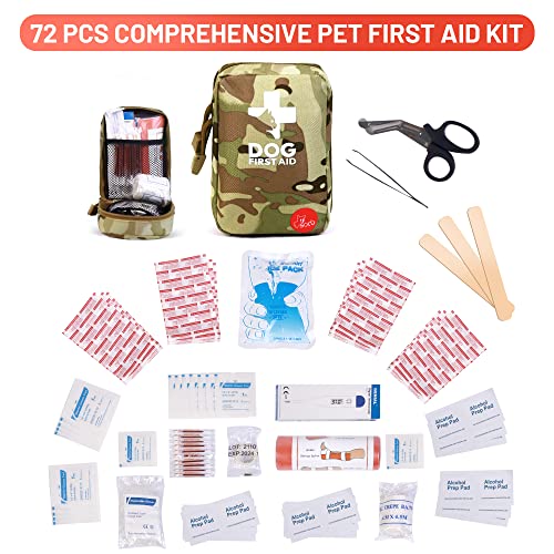 Erste-Hilfe-Set für Hunde,Katzen,Kleintiere, Reiseapotheke Hund,Erste-Hilfe Haustiere, Gesundheitsprodukte für Hunde,perfekt für die Pflege zu Hause und für Notfälle auf Reisen im Freien,mit 72 Teilen
