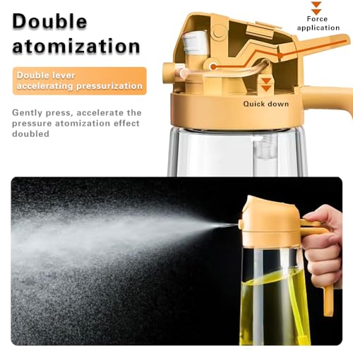 Image of 2 in 1 Oil Sprayer, Oil Sprayer for Kitchen Cooking, 470ml Oil Spray Bottle for Home