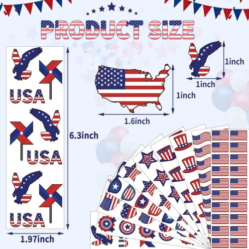 American Flag Sticker, 120 Sheets Febsnow 4Th Of July Stickers 1160Pcs Water-Repellent Star Stickers Usa Patriotic Stickers For Kids Independence Memorial Veterans Day 4Th Of July Party Favors Decorations #TOP2
