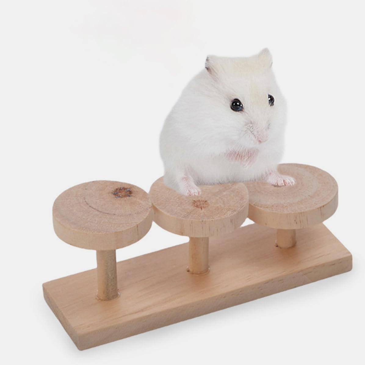 Wooden Parrot Ladder for Birds and Hamsters, Chewing Claw Grinding Platform with Multi-Level Steps, Sturdy Bird Cage Playground Decoration and Ornament